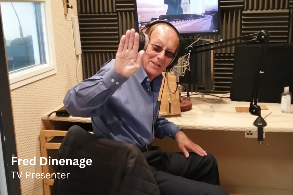 Fred Dinenage recording voice over for Worlds Most Evil Killers