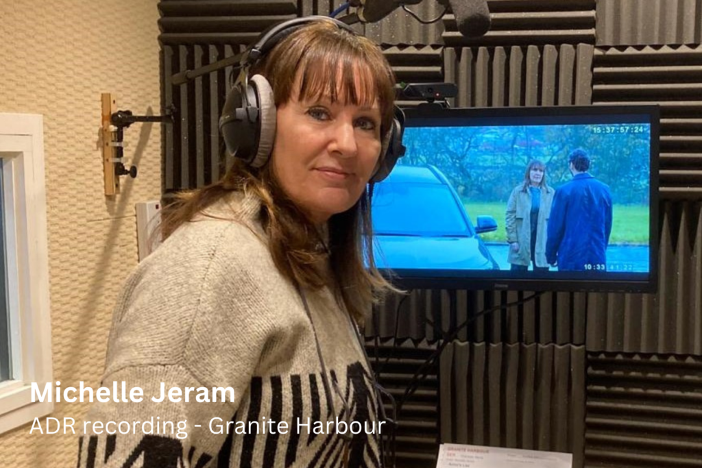 Michelle Jeram (actress) recording ADR for the TV series Granite Harbour